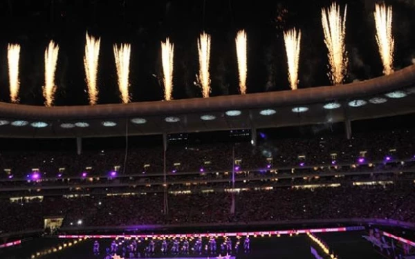 Reily cantó en la apertura del estadio.