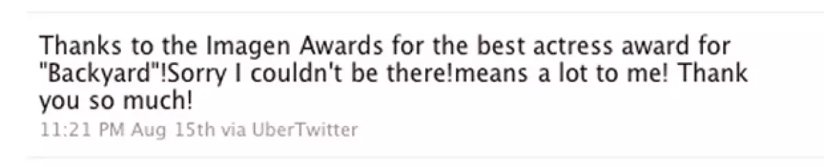 Ana agradeció por medio de su cuenta de Twitter.