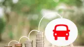 stack of coin or saving money to buy new car ,loan from car concept background