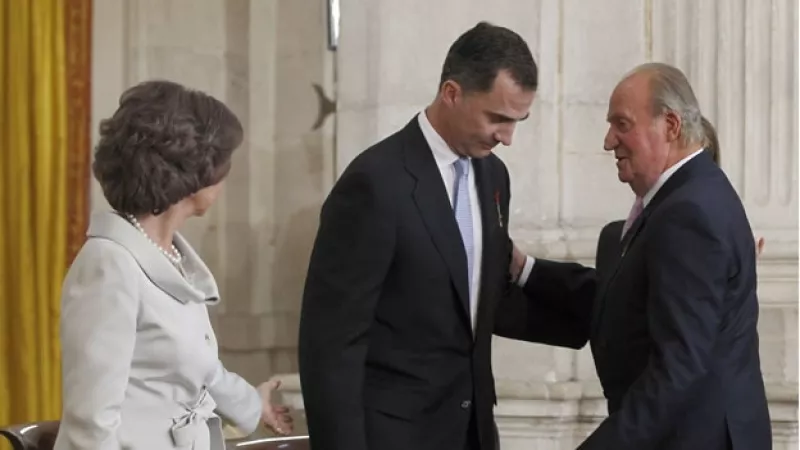 juan carlos,  sofia y felipe el dia de la abdicacion