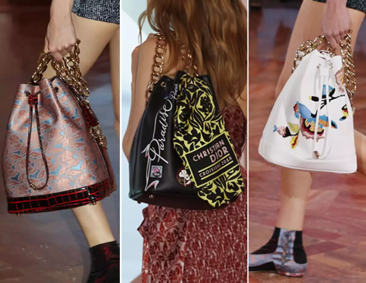 Se vieron  muchas bucketbags en el desfile.