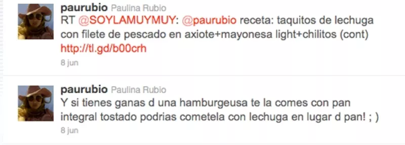 La guapa intérprete compartió por medio de su cuenta de Twitter algunos de sus consejos para conservar la belleza sin tener que quedarse con hambre.