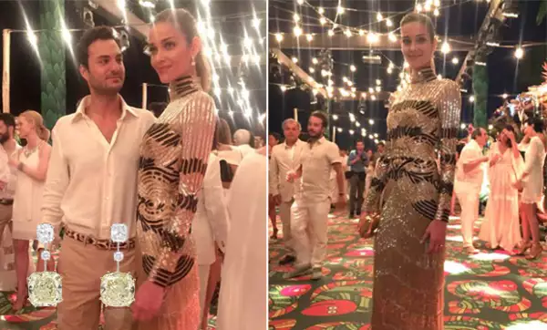 La modelo usó joyerñia de Chopard, tanto en su boda, como en la fiesta del día anterior.