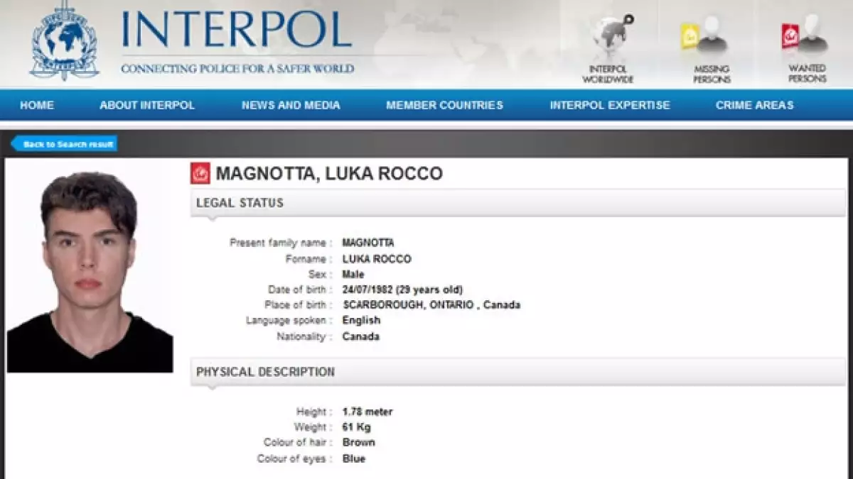 La Interpol busca a Luka Rocco