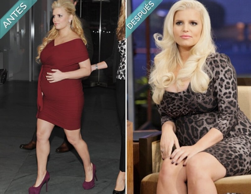Así lucía Jessica Simpson durante su primer trimestre del primer embarazo y así luce durante la misma etapa del actual.
