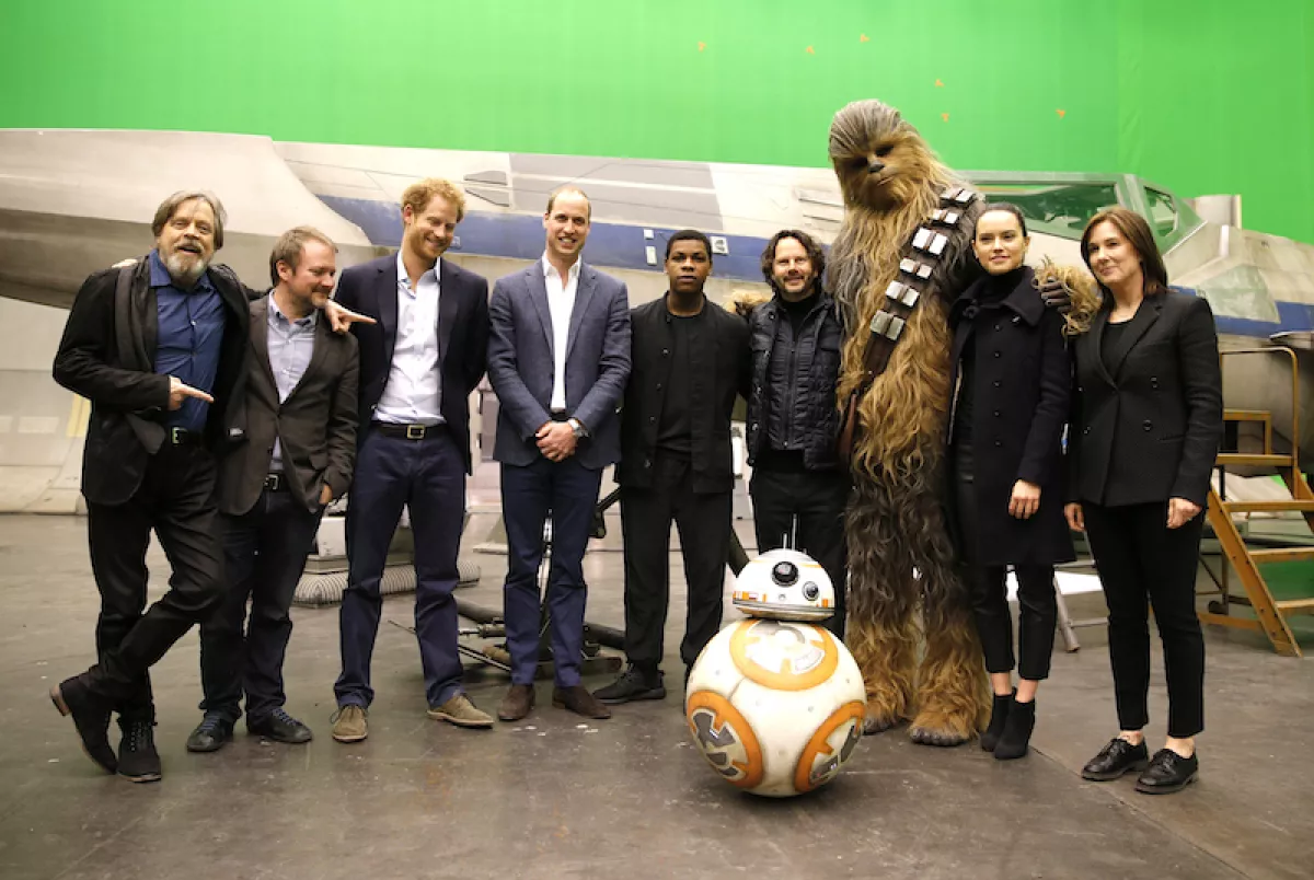 The Duke Of Cambridge And Prince Harry Visit The "Star Wars" Film Set