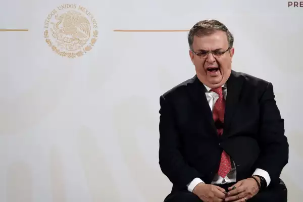 Marcelo Ebrard, secretario de Relaciones Exteriores, durante la conferencia matutina en Palacio Nacional 