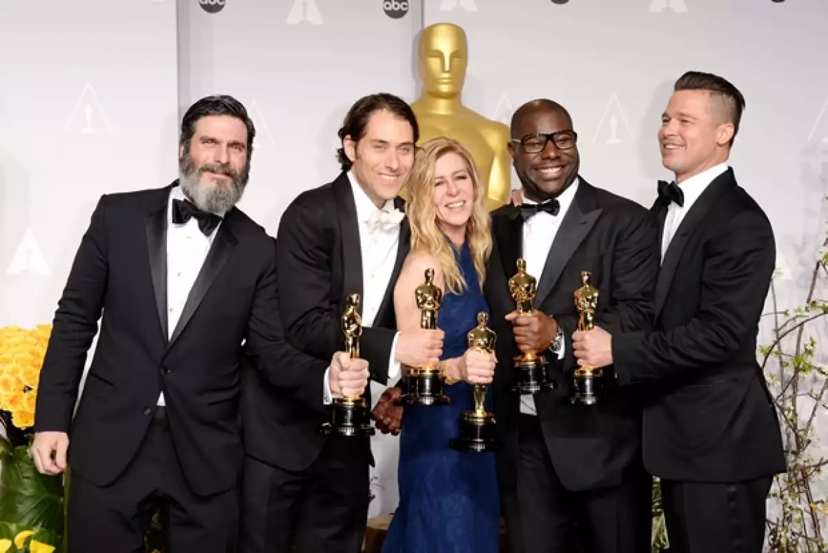 Anthony Katagas, Jeremy Kleiner, Dede Gardner, Steve McQueen y Brad Pitt.