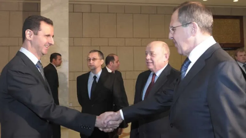 asad recibe al ministro del extranjero de rusia, Sergei Lavrov
