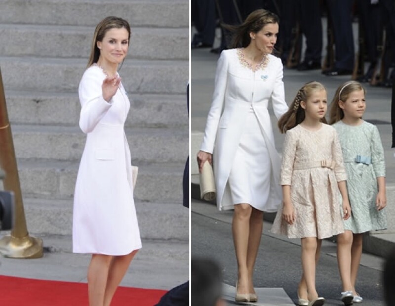 En la proclamación del Rey de España, Letizia lució un sencillo pero siempre elegante look.