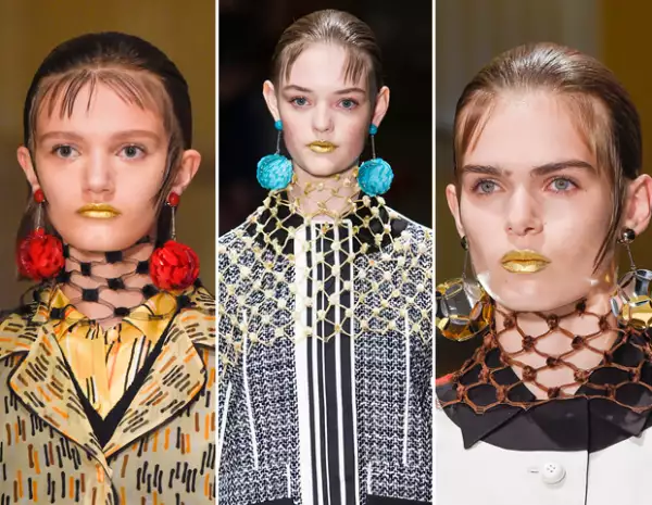 Aretes oversize fueron la propuesta para la colección más reciente de la firma italiana.