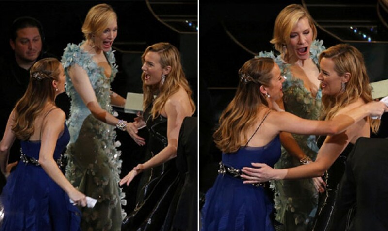 Según insiders dijeron a TMZ que en realidad Brie y Cate solo estaban emocionadas por la tela del vestido de Kate.