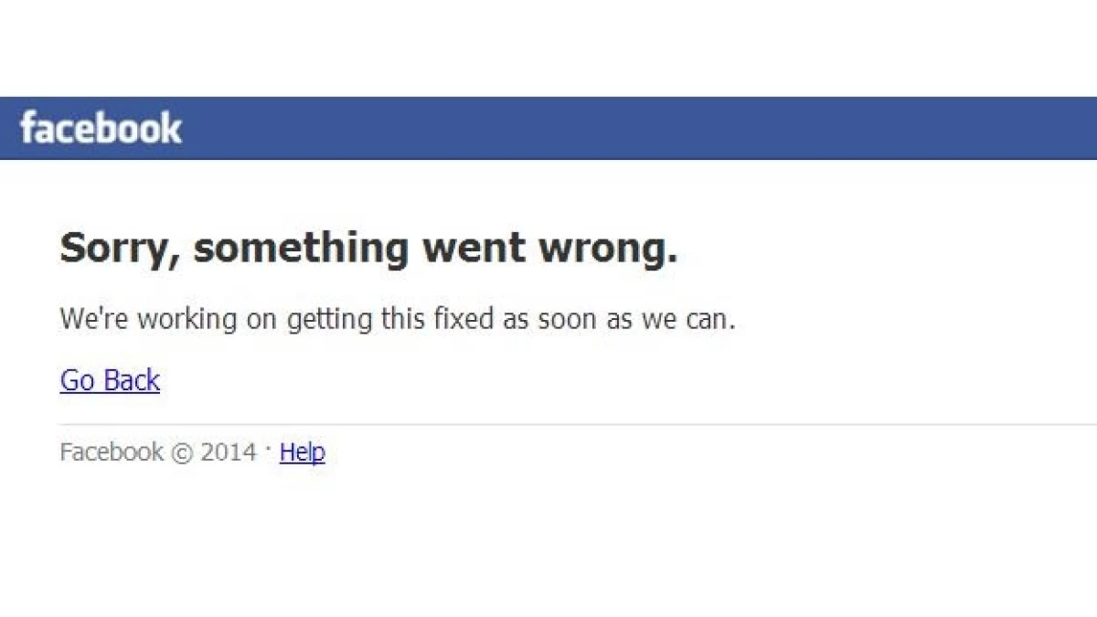 Facebook falla error