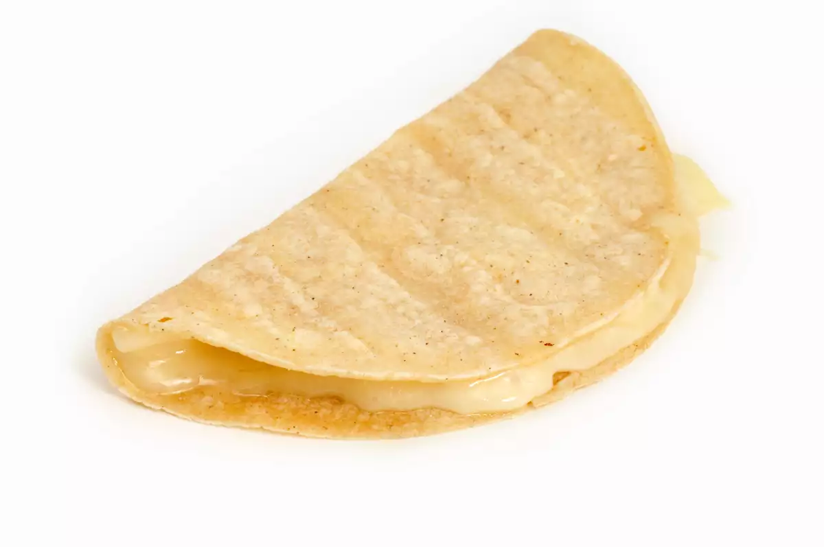 Plain corn tortilla quesadilla