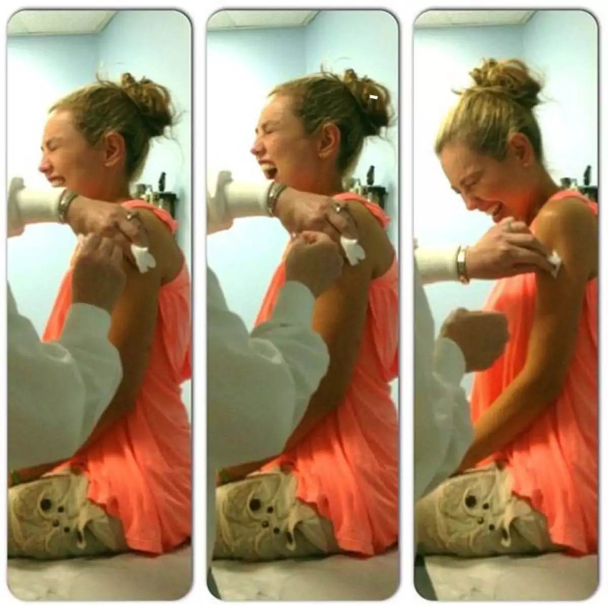 Thalía se vacunó contra el tétenos.