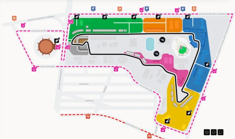 Imagen del mapa oficial del MexicoGP 2026.