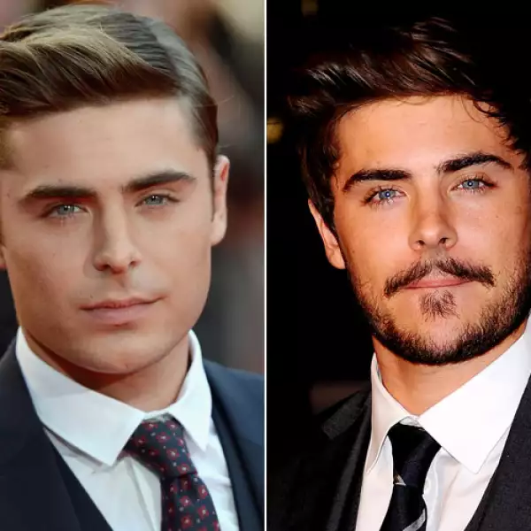 Auque en sus películas lo vemos perfectamente rasurado, Zac Efron también se ha dejado el bigote.
