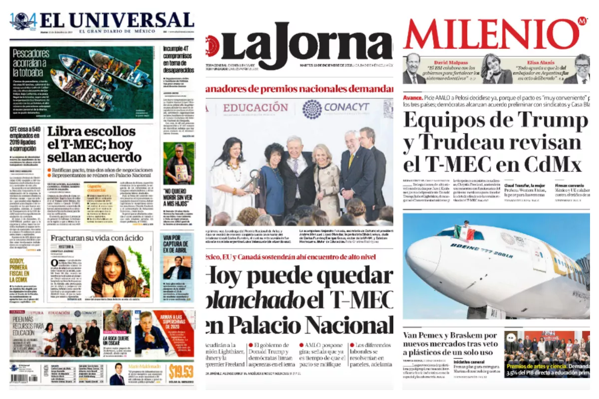 Portadas del 10 de diciembre de 2019