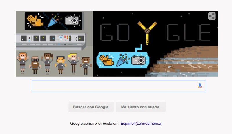 En el 'doodle' se celebra la llevada de la sonda a la órbita de Júpiter.