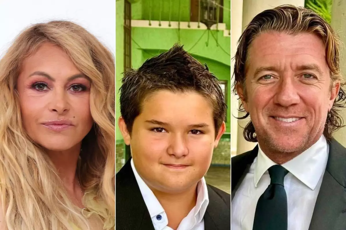 Imagen armada con fotos de Paulina Rubio y de su hijo Andrea Nicolás con Nicolás Vallejo-Nágera