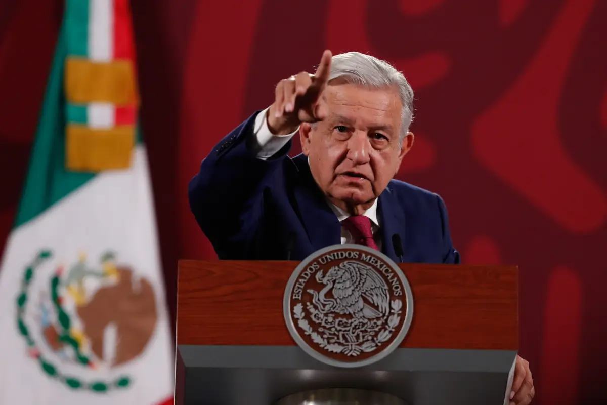 Andrés Manuel López Obrador durante la conferencia matutina desde Palacio Nacional.