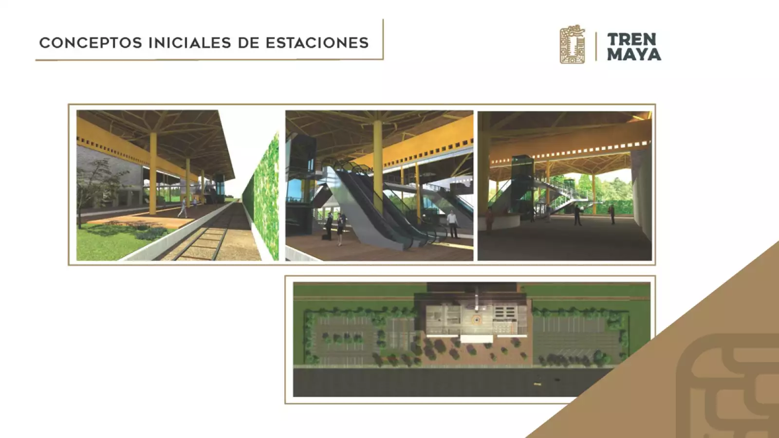 Primeros diseños de las estaciones del Tren Maya