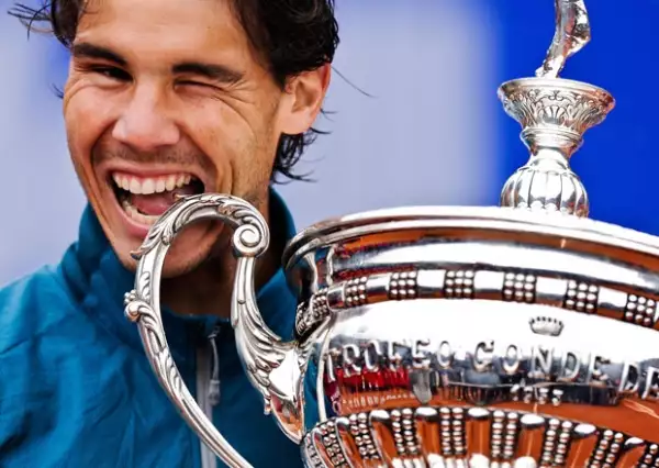 Rafael Nadal ganó esta tarde su título número 54 en el Abierto de Barcelona.