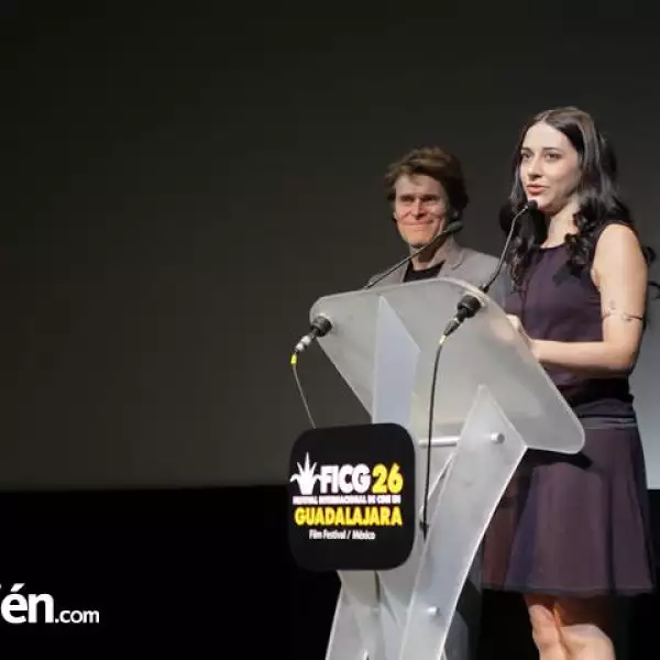 El Actor Willem Dafoe y la directora italiana Giada Colagrande,durante una entrevista sobre su nueva película A Woman dentro del Festival Internacional de Cine de Guadalajara,donde presentan su película -A Woman