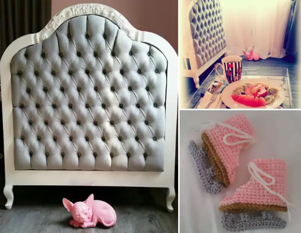 Un tierno cuarto muy femenino es la elección de la diseñadora para su primogénita.