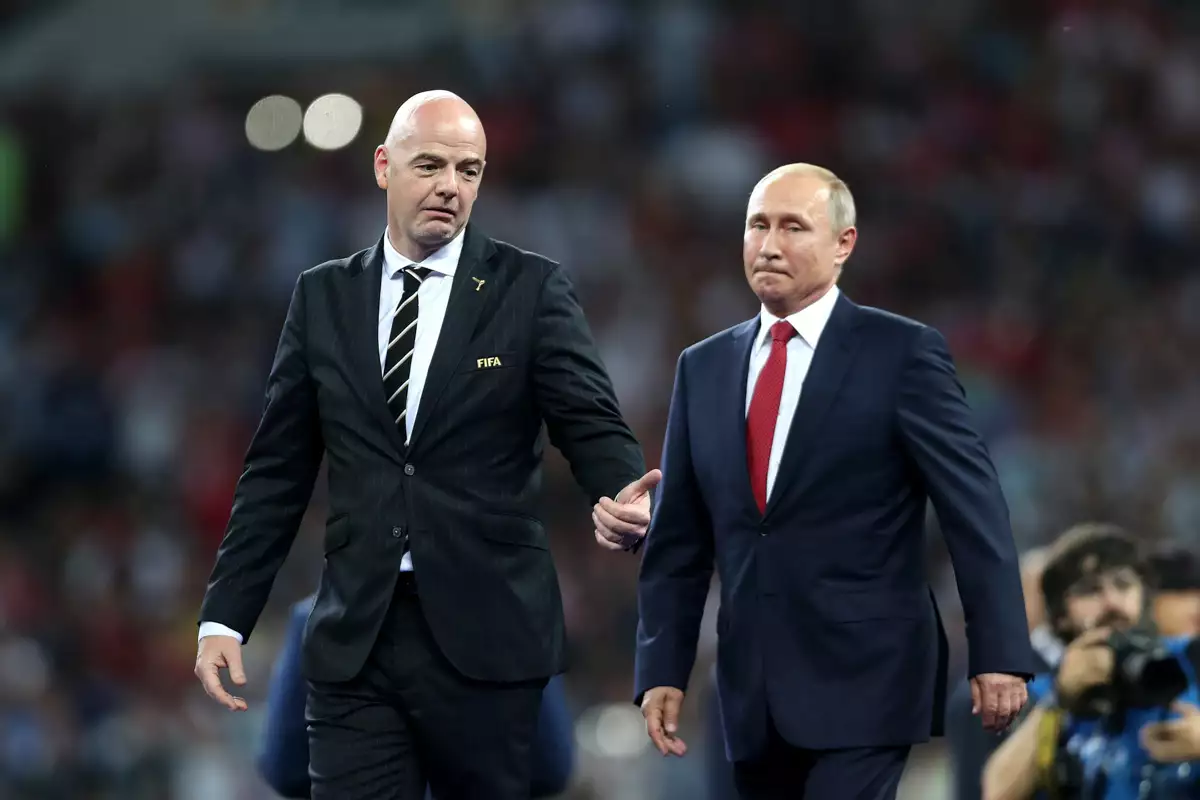 (Gianni Infantino, presidente de la FIFA y Vladimir Putin, presidente de Rusia)