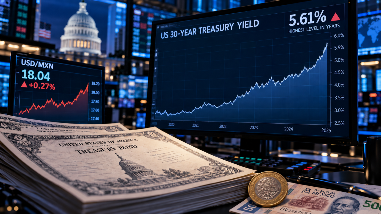 Peso borra ganancias de 2026; tipo de cambio rompe barrera de 18 unidades por dólar