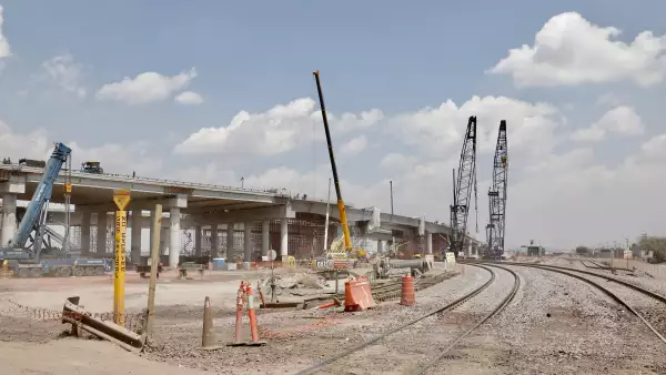 Obras del AIFA desde Circuito Exterior Mexiquense.