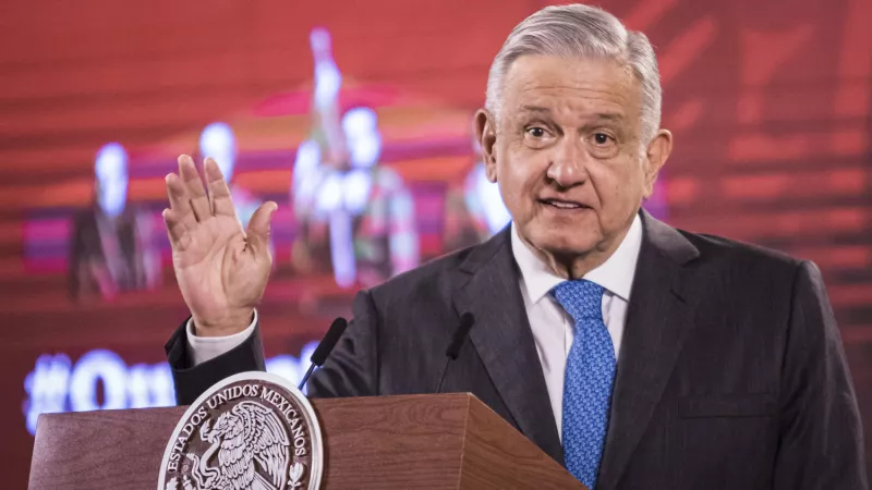 El Presidente Andrés Manuel López Obrador, en la tradicional conferencia de cada mañana.