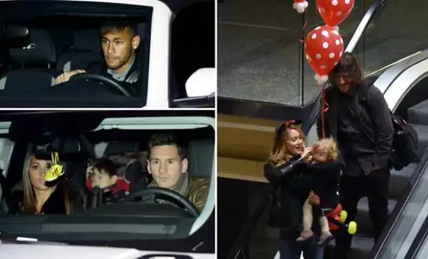 Algunos compañeros de Piqué, llegaron acompañados de