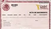 Un ejemplo de acta de nacimiento en color rosa con algunos datos censurados.jpg