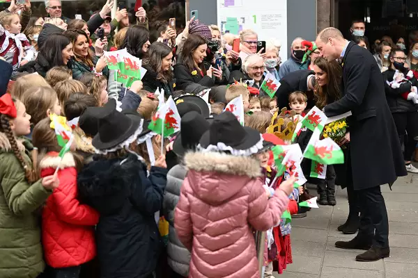 Prince William and Catherine Duchess of Cambridge visit to Abergavenny Market, Wales, UK - 01 Mar 2022