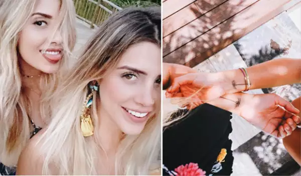 Pero Michelle no estuvo sola, sino con su amiga que también se llama Michelle y con incluso tiene el mismo tatuaje.