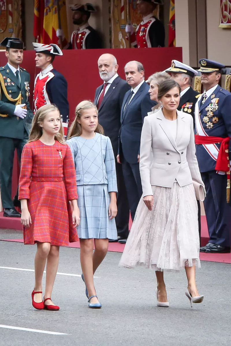 Spanish Royals Attend The National Day Military Parade