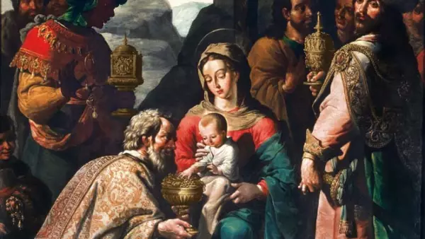 Autor: José Juárez. Material: Óleo sobre tela. Tamaño: 211 x 168 cm. Origen : Col. Museo Nacional de Arte. Obra restaurada por Fomento Cultural Banamex.