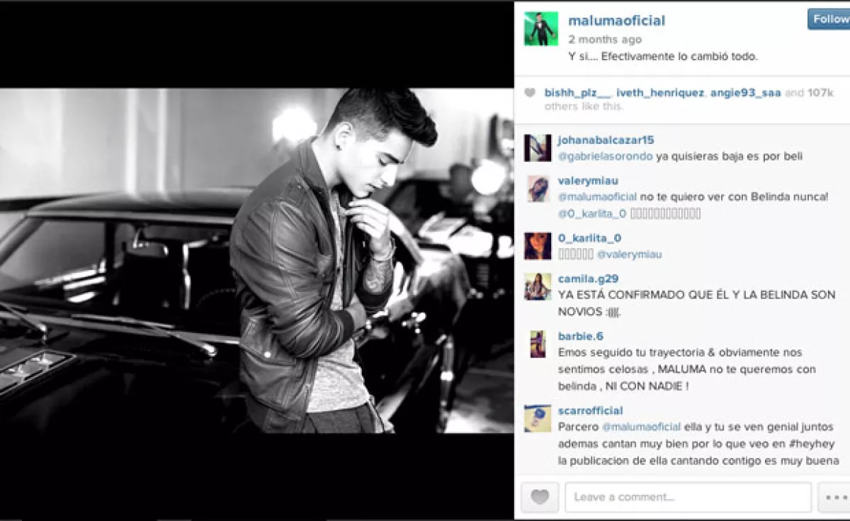 El reggaetonero no borró el mensaje que acompaña a la foto.