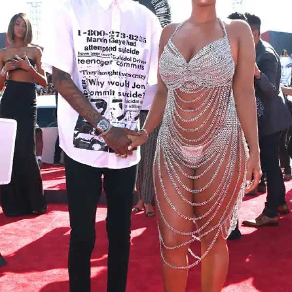 Amber Rosa y Wiz Khalifa en los premios MTV 2014.