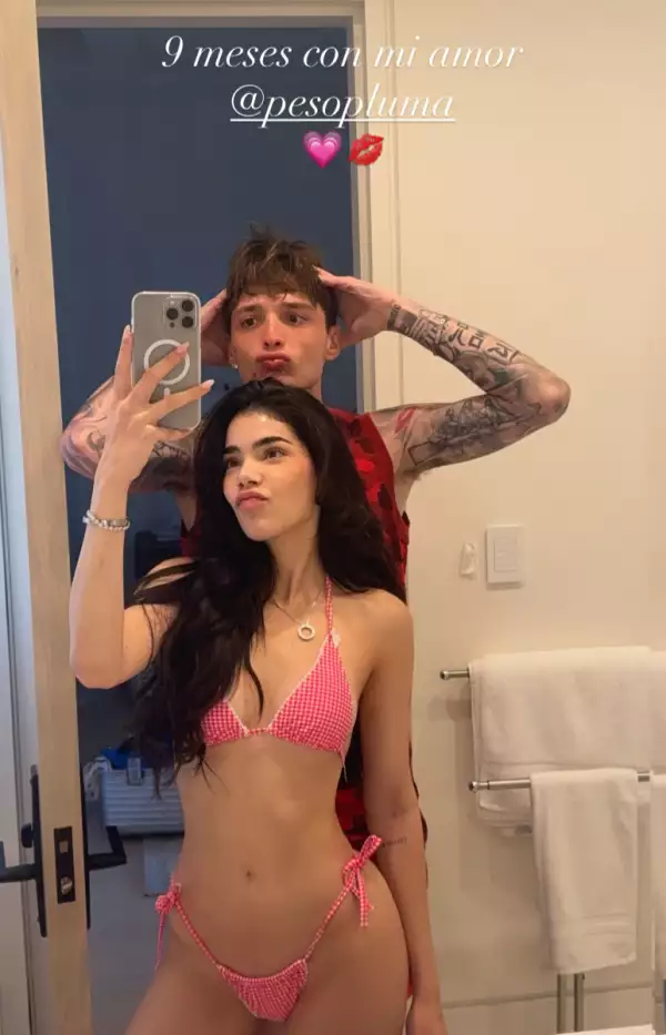 Peso Pluma y Kenia Os celebran nueve meses de novios