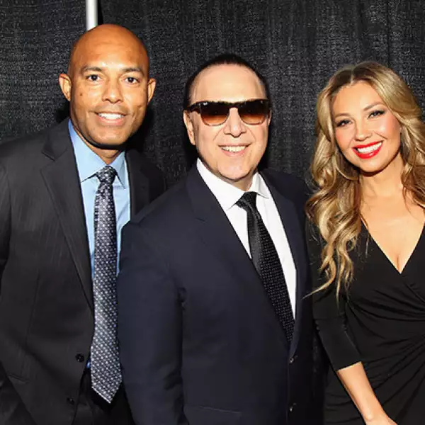 Mariano Rivera, Tommy Mottola y Thalía en el evento.