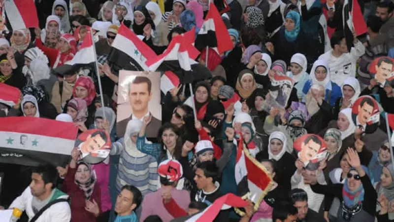 Siria manifestaciones a favor presidente