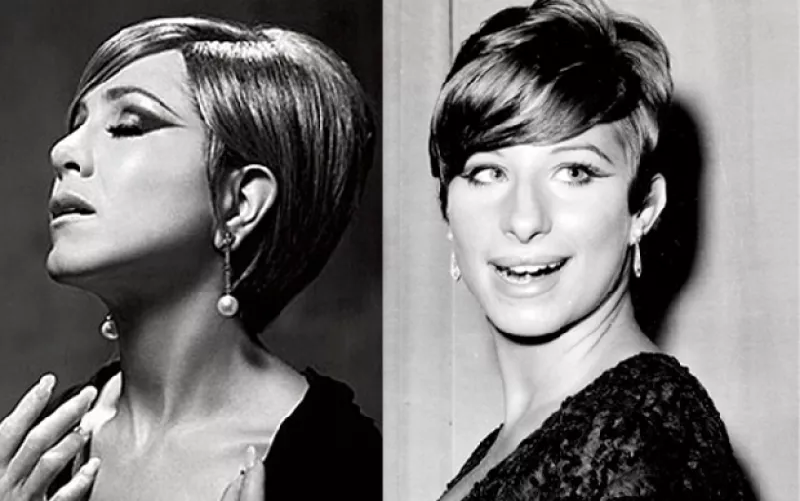 La actriz posó para una revista emulando a la cantante Barbra Streisand, lo que ha significado para la ex Friends un reto actoral.