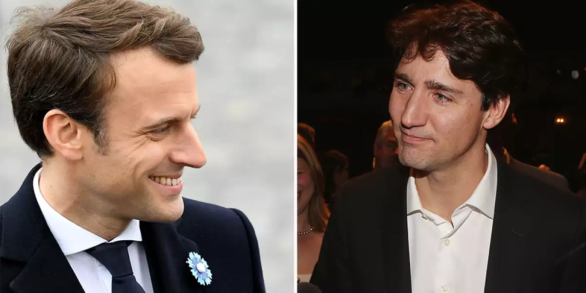 Justin Trudeau y Emmanuel Macron