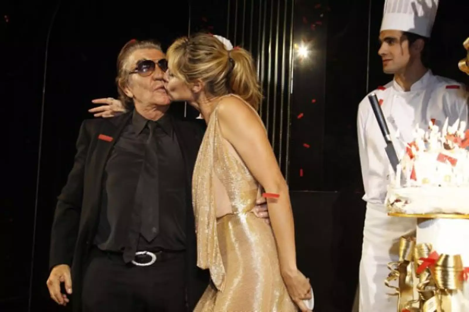 Heidi Klum fue la invitada especial de la noche y no se separó de Cavalli en todo el evento.