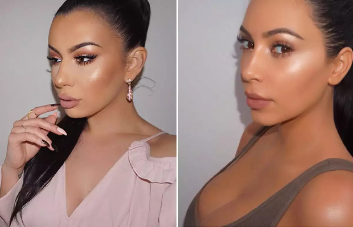 Jelena ha tratado de imitar el makeup de Kim.