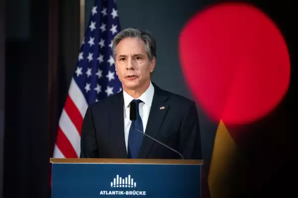 El secretario de Estado de Estados Unidos, Antony Blinken, da una conferencia de prensa. 