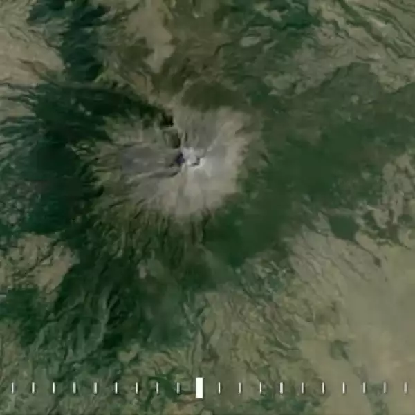 Vista panorámica del volcán Popocatépetl